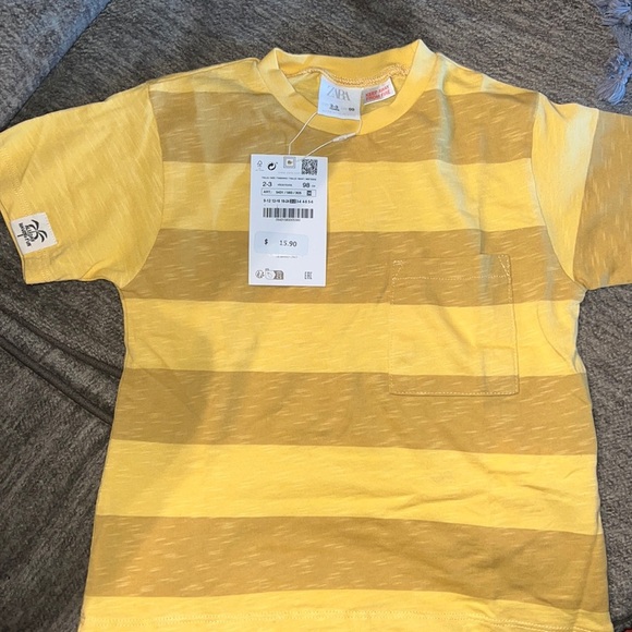 Zara Yellow Stripe Kids Shirt - Picture 1 of 3